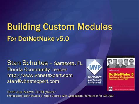 dotnetnuke tampa|DotNetNuke 5 Module Development by Stan Schultes .